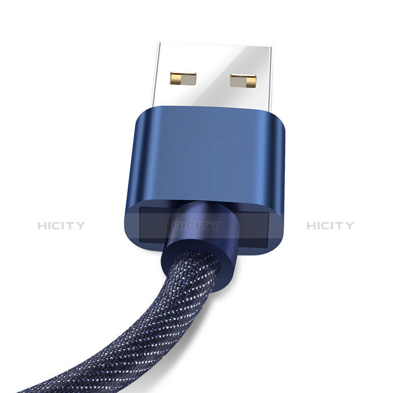 Cargador Cable USB Carga y Datos L04 para Apple iPhone Xs Azul