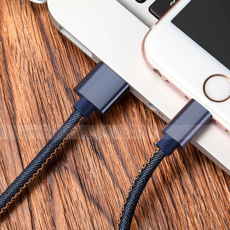 Cargador Cable USB Carga y Datos L04 para Apple iPhone Xs Max Azul