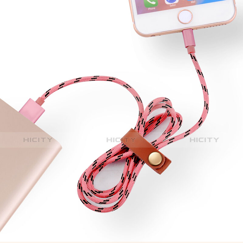 Cargador Cable USB Carga y Datos L05 para Apple iPad 10.2 (2020) Rosa