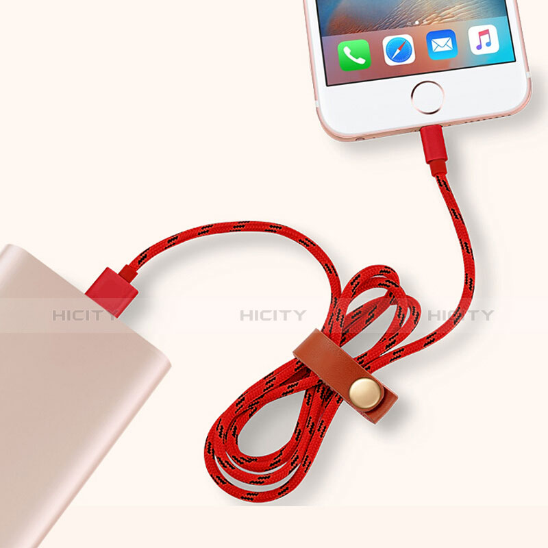 Cargador Cable USB Carga y Datos L05 para Apple iPad 4 Rojo