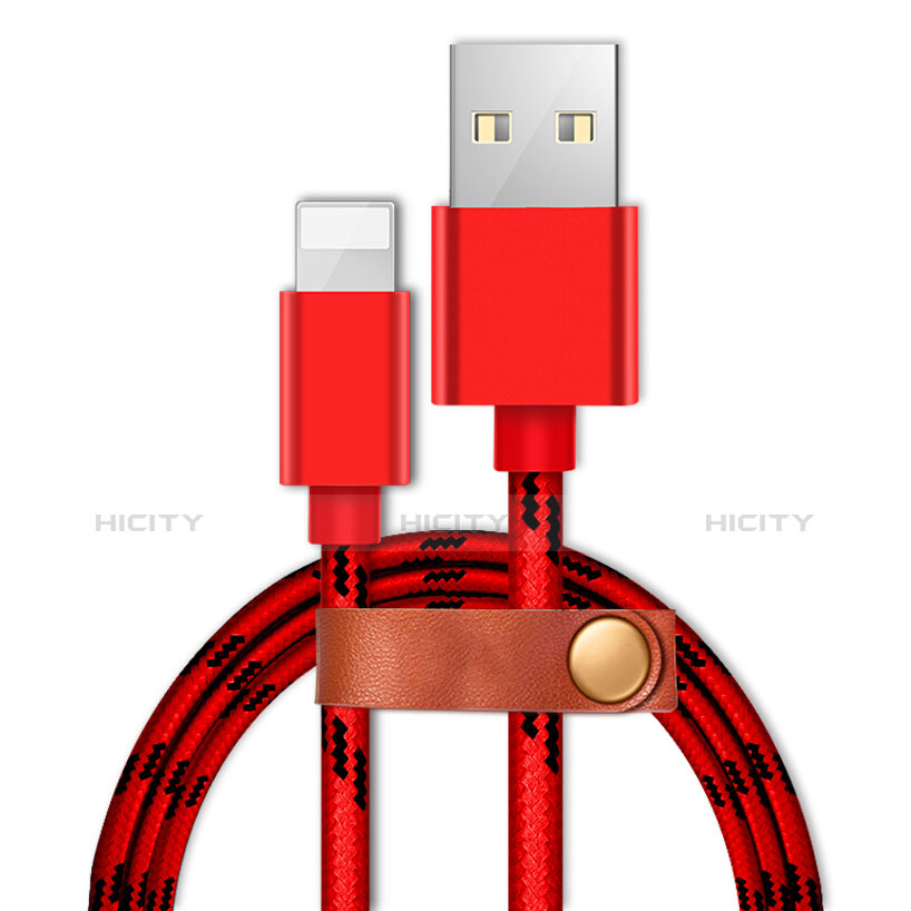 Cargador Cable USB Carga y Datos L05 para Apple iPad Mini 4 Rojo