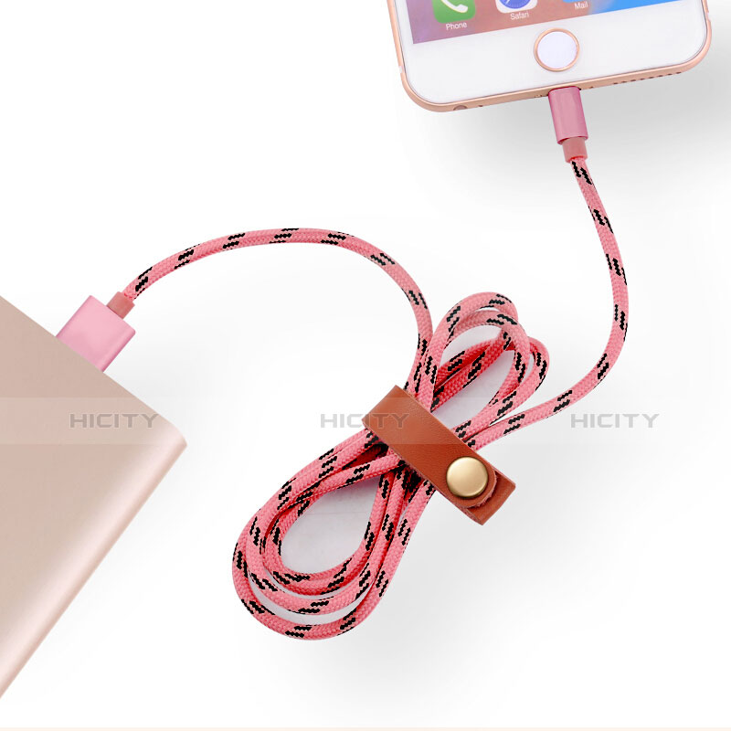 Cargador Cable USB Carga y Datos L05 para Apple iPhone 6 Plus Rosa
