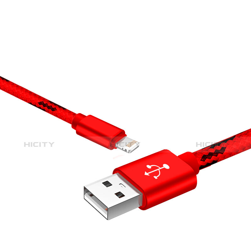 Cargador Cable USB Carga y Datos L10 para Apple iPad Pro 12.9 (2018) Rojo