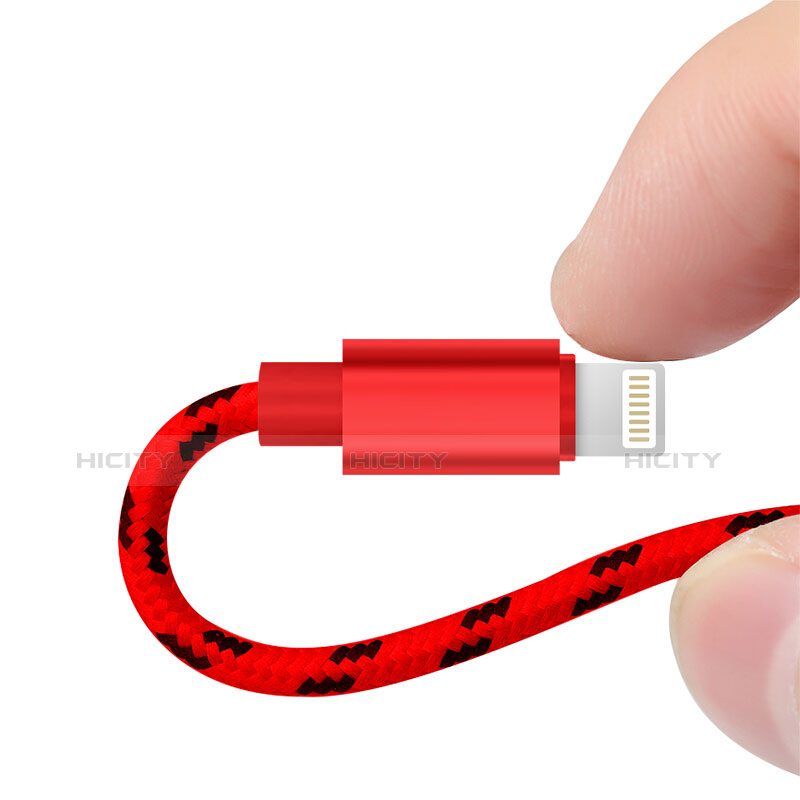 Cargador Cable USB Carga y Datos L10 para Apple iPad Pro 12.9 (2018) Rojo