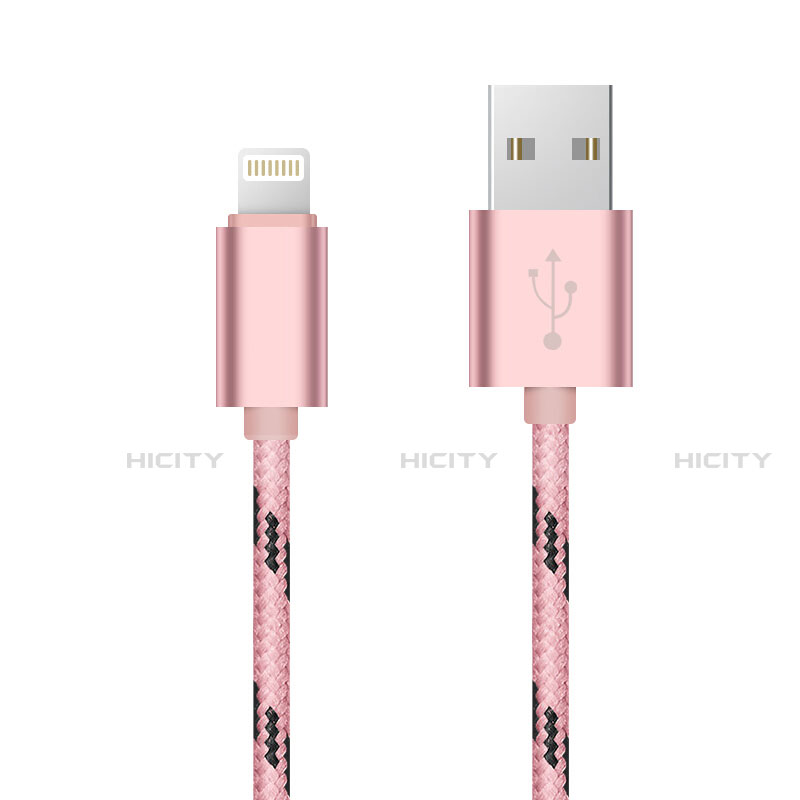 Cargador Cable USB Carga y Datos L10 para Apple iPhone 12 Mini Rosa