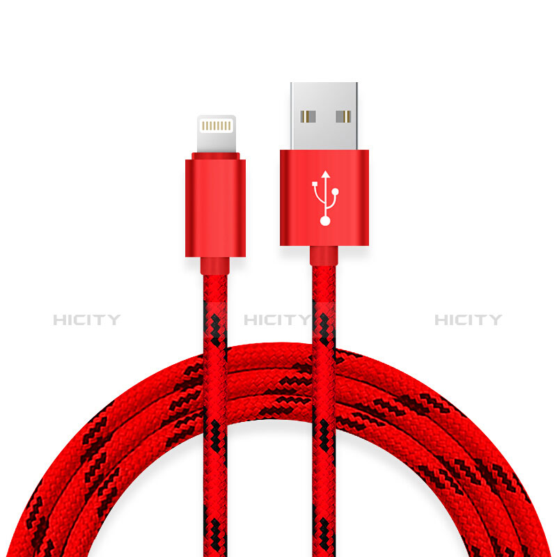 Cargador Cable USB Carga y Datos L10 para Apple iPhone XR Rojo