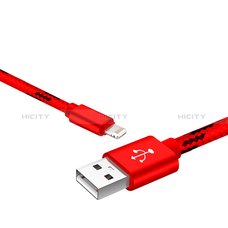 Cargador Cable USB Carga y Datos L10 para Apple New iPad 9.7 (2017) Rojo