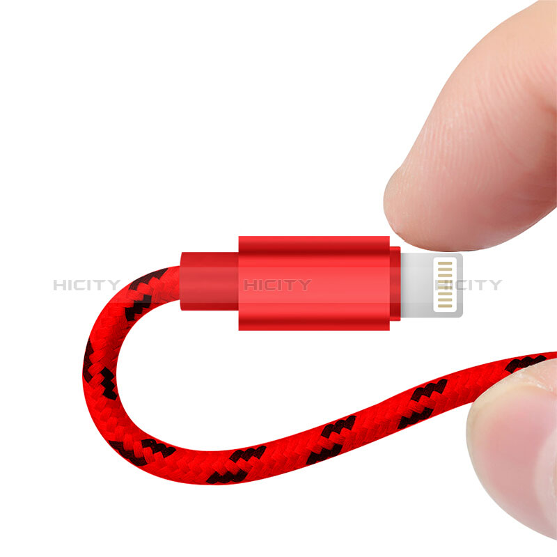 Cargador Cable USB Carga y Datos L10 para Apple New iPad 9.7 (2017) Rojo