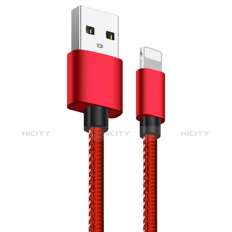 Cargador Cable USB Carga y Datos L11 para Apple iPad 4 Rojo