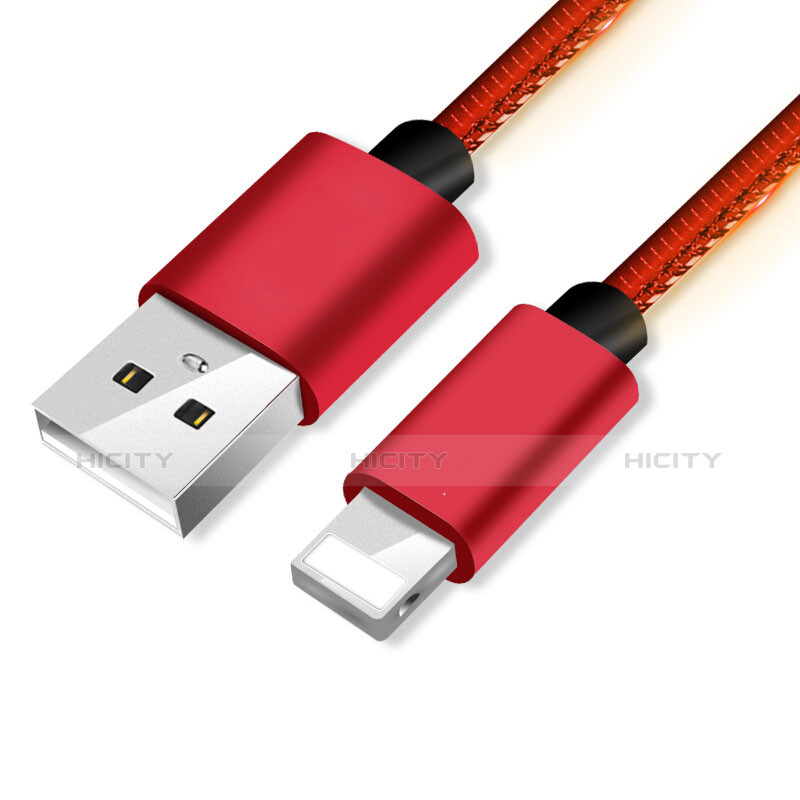 Cargador Cable USB Carga y Datos L11 para Apple iPad 4 Rojo