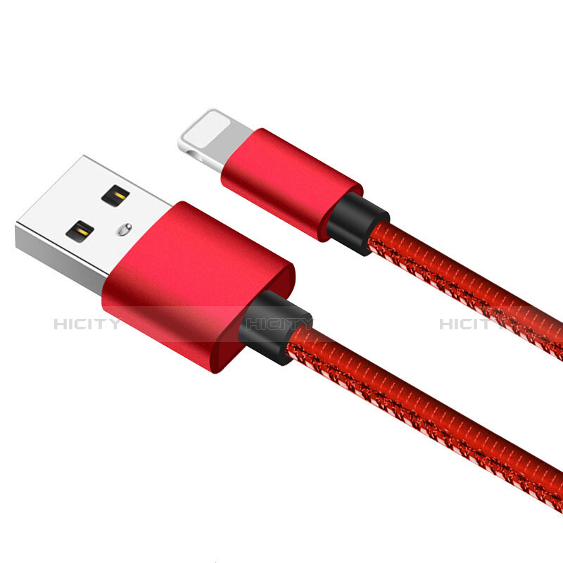 Cargador Cable USB Carga y Datos L11 para Apple iPad 4 Rojo