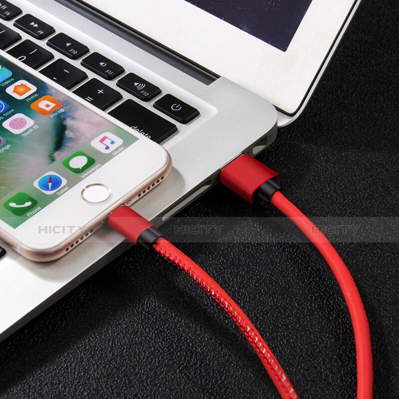 Cargador Cable USB Carga y Datos L11 para Apple iPad Mini 4 Rojo