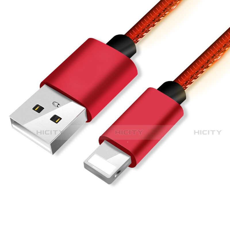 Cargador Cable USB Carga y Datos L11 para Apple iPhone 12 Mini Rojo