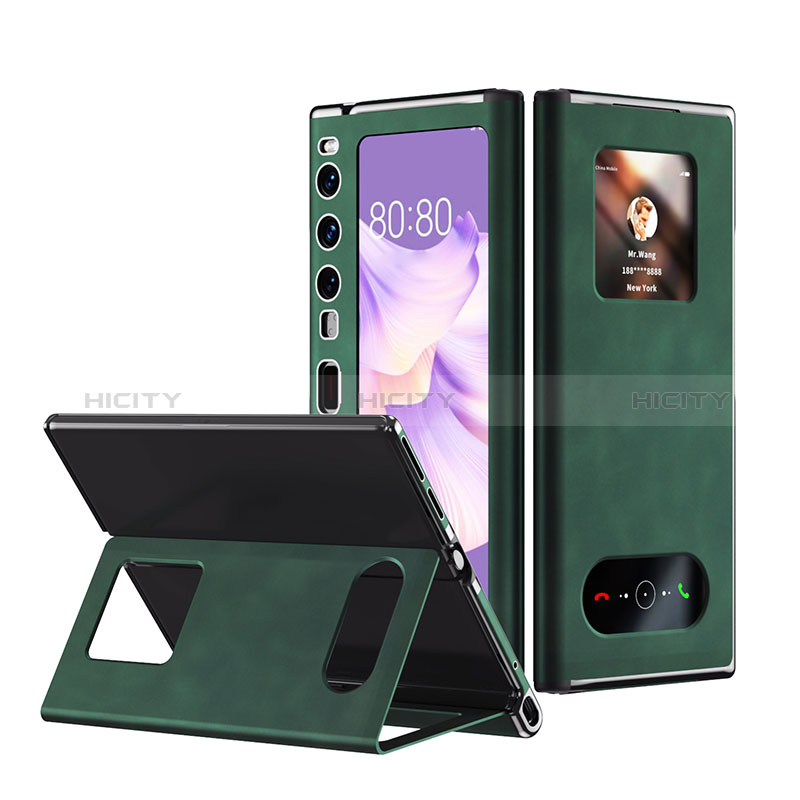 Funda Bumper Lujo Cuero y Plastico Mate Carcasa AC2 para Huawei Mate Xs 2 Verde