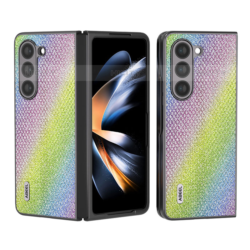 Funda Bumper Lujo Cuero y Plastico Mate Carcasa AD1 para Samsung Galaxy Z Fold5 5G Multicolor