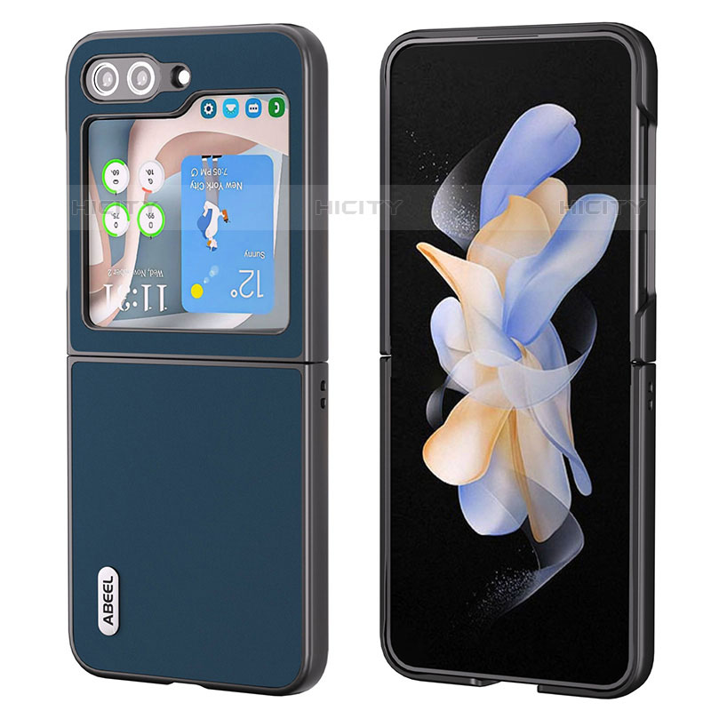 Funda Bumper Lujo Cuero y Plastico Mate Carcasa AD2 para Samsung Galaxy Z Flip5 5G