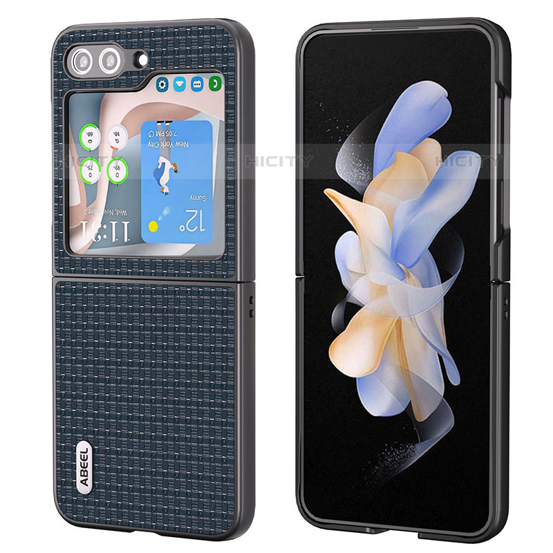 Funda Bumper Lujo Cuero y Plastico Mate Carcasa AD3 para Samsung Galaxy Z Flip5 5G