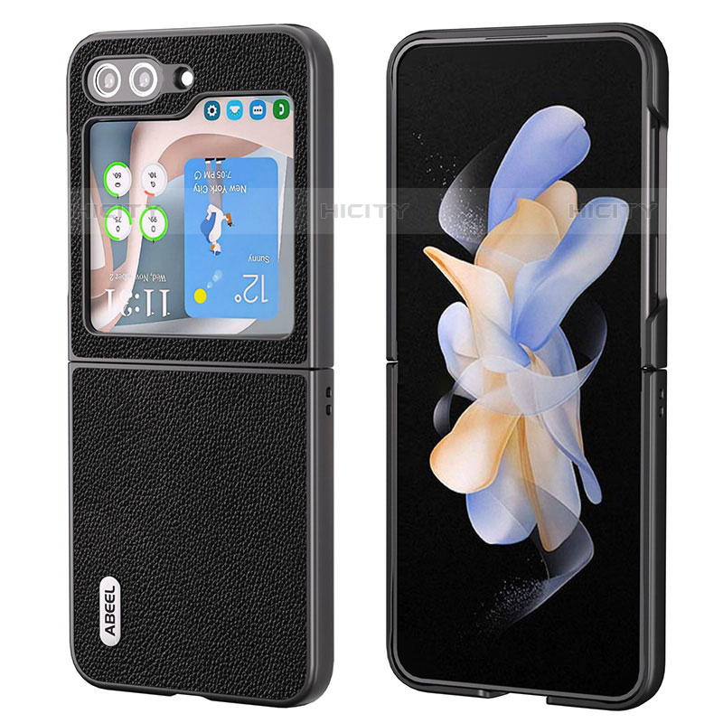 Funda Bumper Lujo Cuero y Plastico Mate Carcasa AD4 para Samsung Galaxy Z Flip5 5G