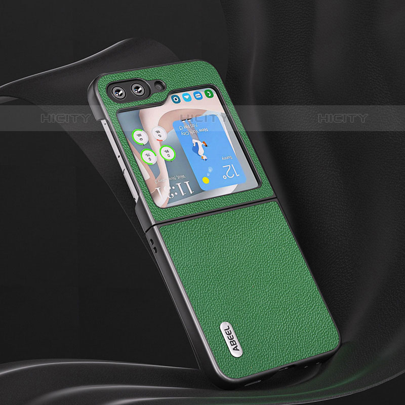 Funda Bumper Lujo Cuero y Plastico Mate Carcasa AD4 para Samsung Galaxy Z Flip5 5G