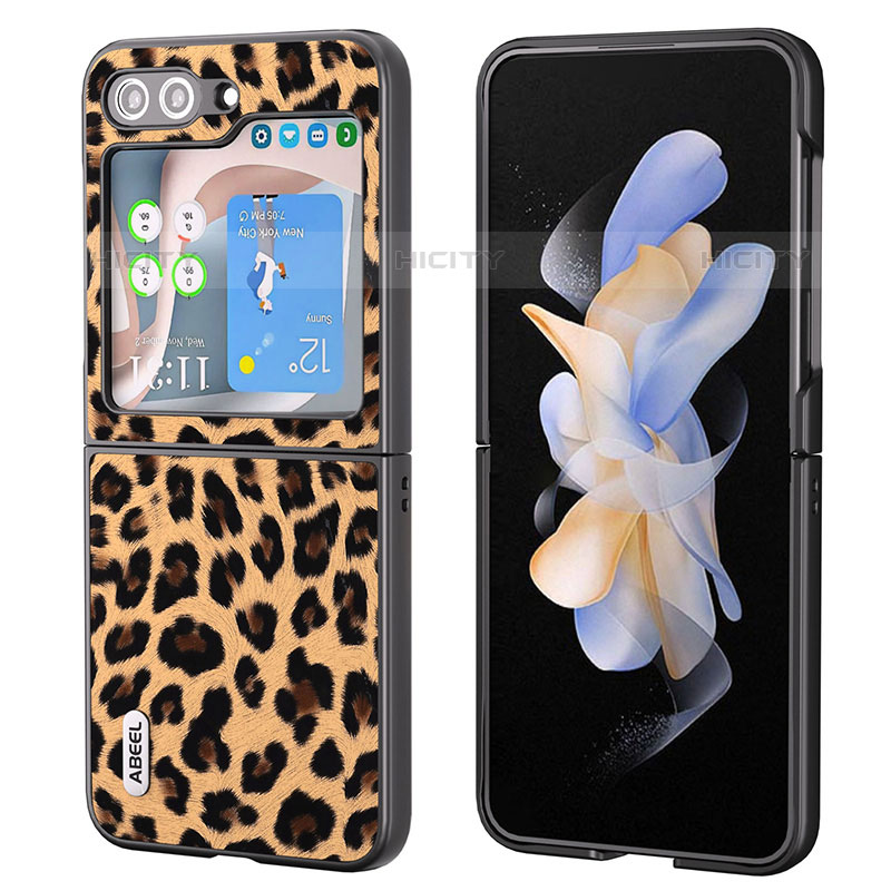 Funda Bumper Lujo Cuero y Plastico Mate Carcasa AD5 para Samsung Galaxy Z Flip5 5G