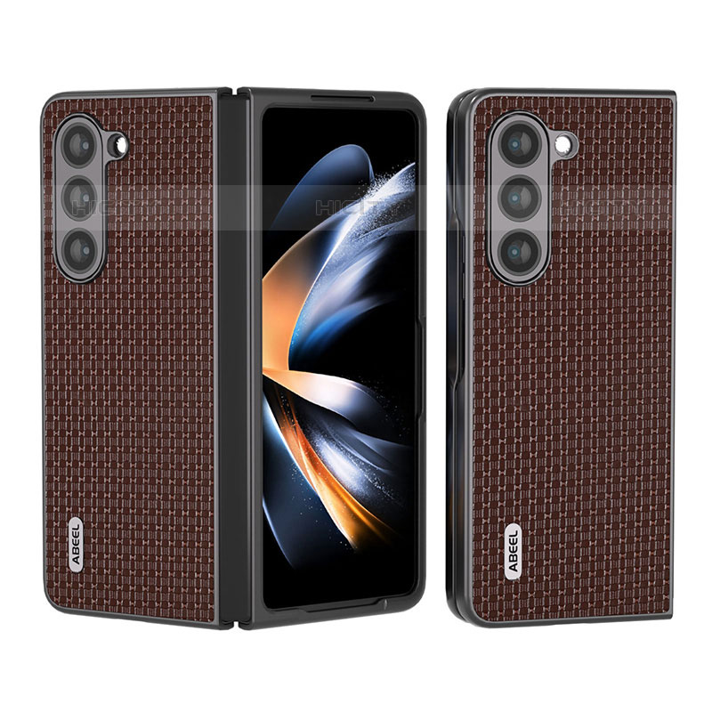 Funda Bumper Lujo Cuero y Plastico Mate Carcasa AD6 para Samsung Galaxy Z Fold5 5G