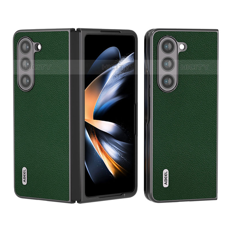 Funda Bumper Lujo Cuero y Plastico Mate Carcasa AD8 para Samsung Galaxy Z Fold5 5G Verde