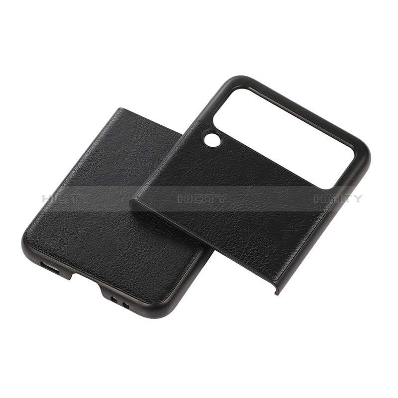 Funda Bumper Lujo Cuero y Plastico Mate Carcasa B01 para Samsung Galaxy Z Flip3 5G