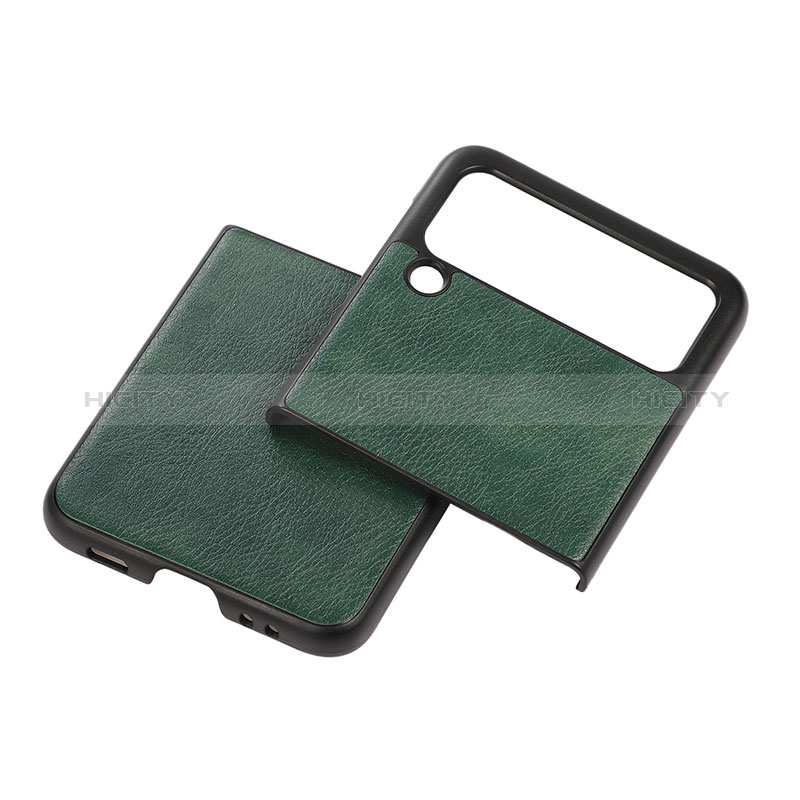 Funda Bumper Lujo Cuero y Plastico Mate Carcasa B01 para Samsung Galaxy Z Flip3 5G