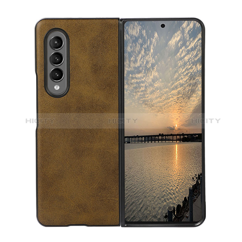 Funda Bumper Lujo Cuero y Plastico Mate Carcasa B01 para Samsung Galaxy Z Fold3 5G