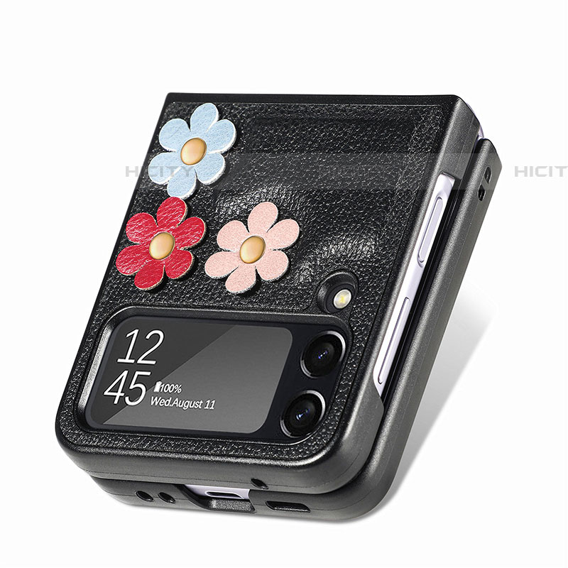 Funda Bumper Lujo Cuero y Plastico Mate Carcasa B03 para Samsung Galaxy Z Flip4 5G