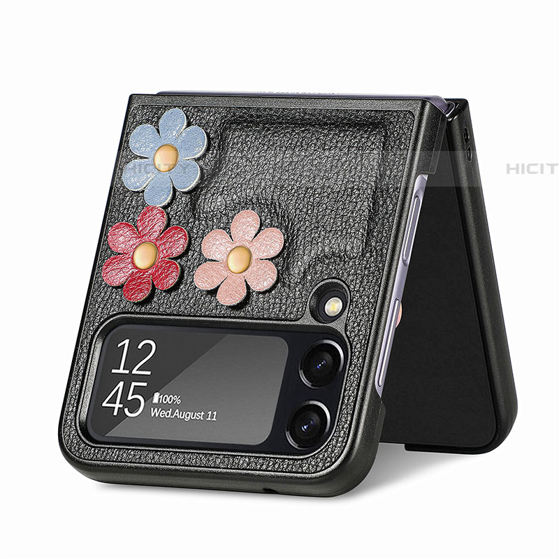 Funda Bumper Lujo Cuero y Plastico Mate Carcasa B03 para Samsung Galaxy Z Flip4 5G