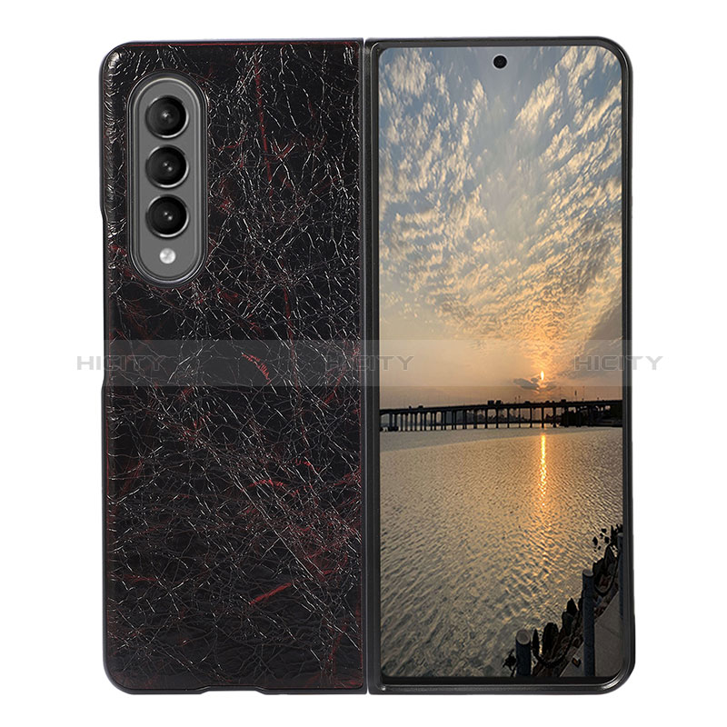 Funda Bumper Lujo Cuero y Plastico Mate Carcasa B05 para Samsung Galaxy Z Fold3 5G