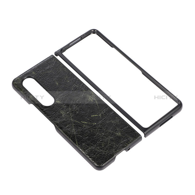 Funda Bumper Lujo Cuero y Plastico Mate Carcasa B05 para Samsung Galaxy Z Fold3 5G