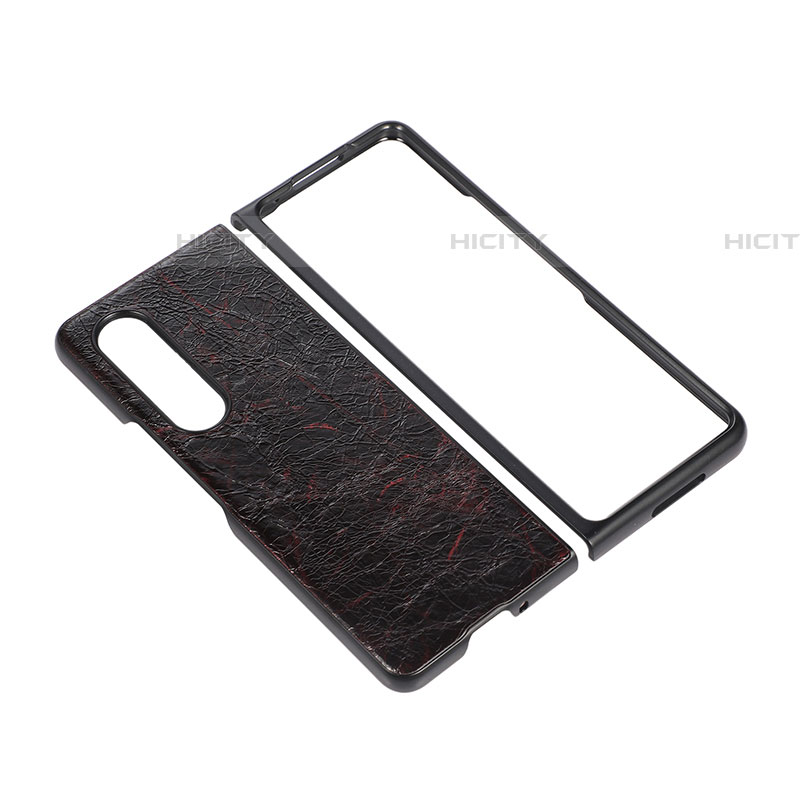 Funda Bumper Lujo Cuero y Plastico Mate Carcasa B05 para Samsung Galaxy Z Fold4 5G