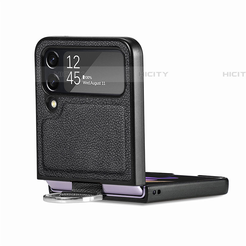 Funda Bumper Lujo Cuero y Plastico Mate Carcasa B06 para Samsung Galaxy Z Flip4 5G