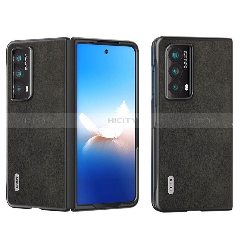 Funda Bumper Lujo Cuero y Plastico Mate Carcasa B06H para Huawei Honor Magic Vs2 5G Negro