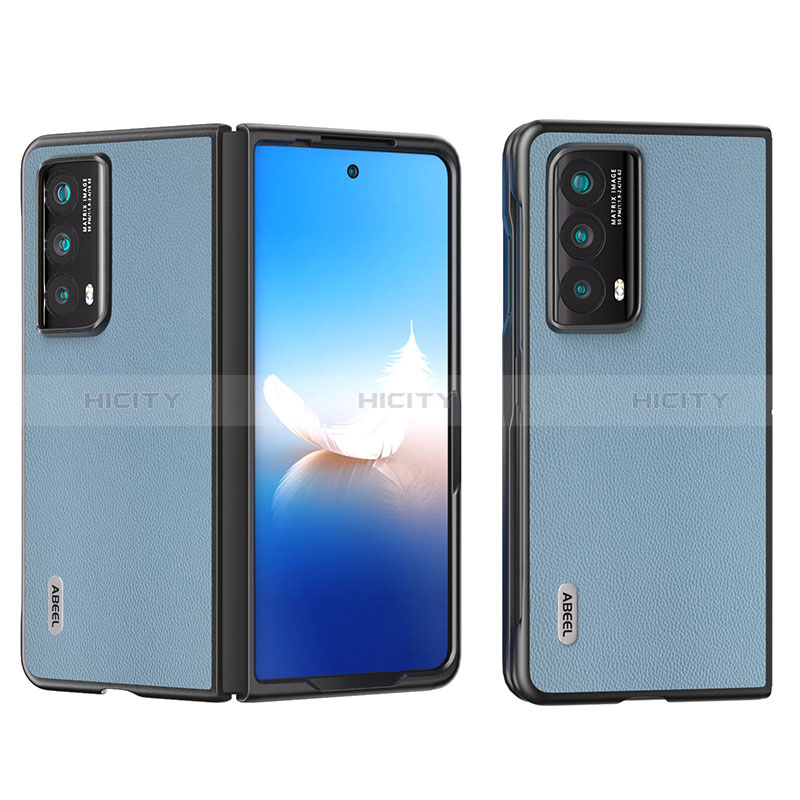 Funda Bumper Lujo Cuero y Plastico Mate Carcasa B10H para Huawei Honor Magic Vs2 5G Azul Cielo