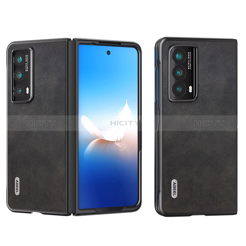 Funda Bumper Lujo Cuero y Plastico Mate Carcasa B13H para Huawei Honor Magic Vs2 5G Negro