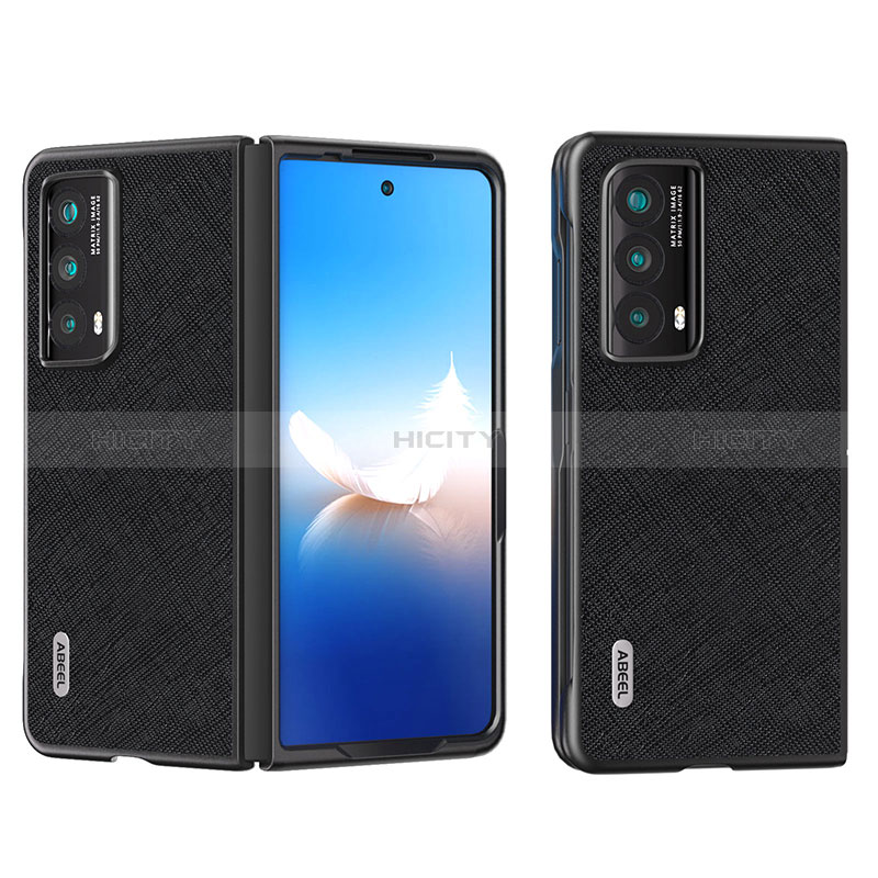 Funda Bumper Lujo Cuero y Plastico Mate Carcasa B20H para Huawei Honor Magic Vs2 5G Negro