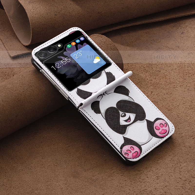 Funda Bumper Lujo Cuero y Plastico Mate Carcasa BF2 para Samsung Galaxy Z Flip5 5G