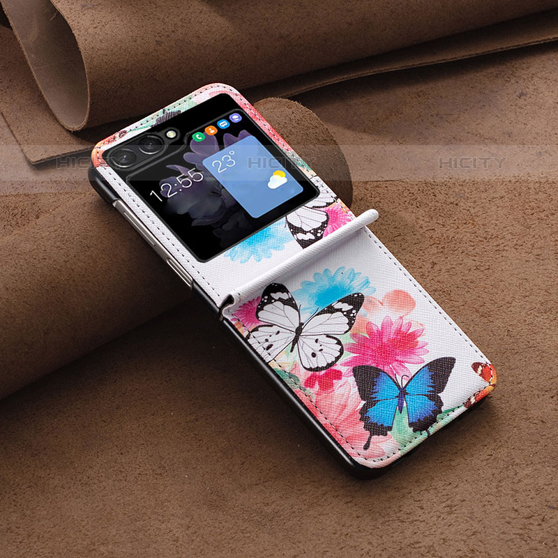 Funda Bumper Lujo Cuero y Plastico Mate Carcasa BF2 para Samsung Galaxy Z Flip5 5G Vistoso