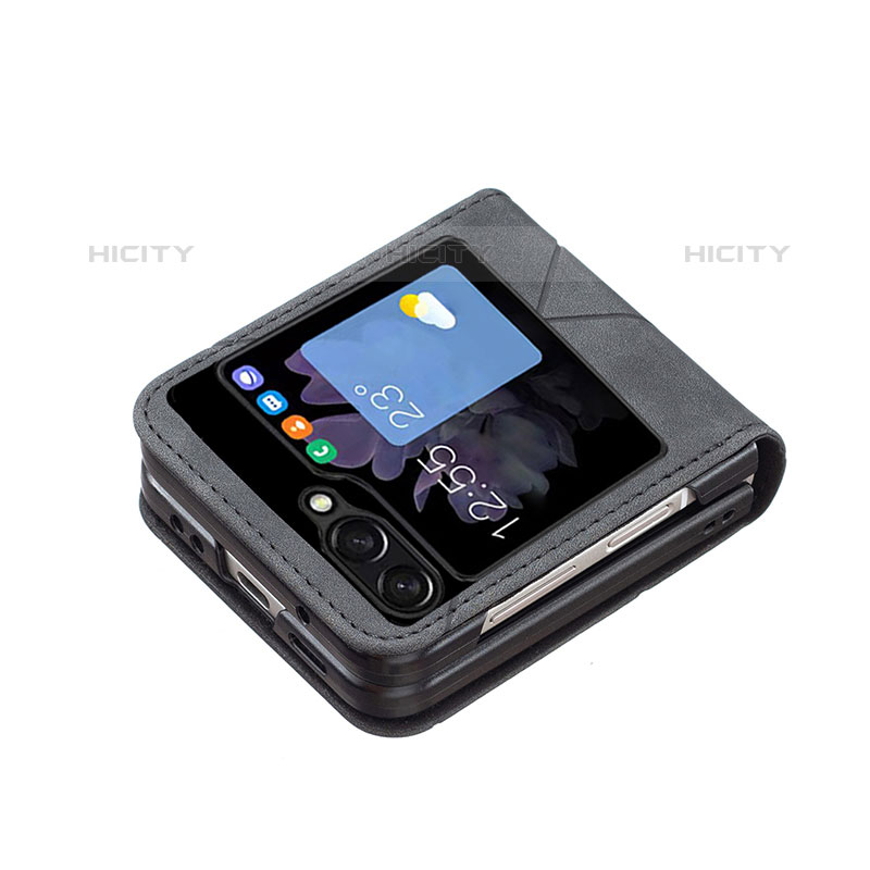 Funda Bumper Lujo Cuero y Plastico Mate Carcasa BF3 para Samsung Galaxy Z Flip5 5G