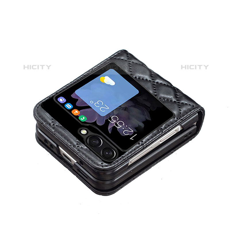 Funda Bumper Lujo Cuero y Plastico Mate Carcasa BF5 para Samsung Galaxy Z Flip5 5G