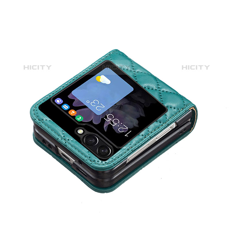 Funda Bumper Lujo Cuero y Plastico Mate Carcasa BF6 para Samsung Galaxy Z Flip5 5G