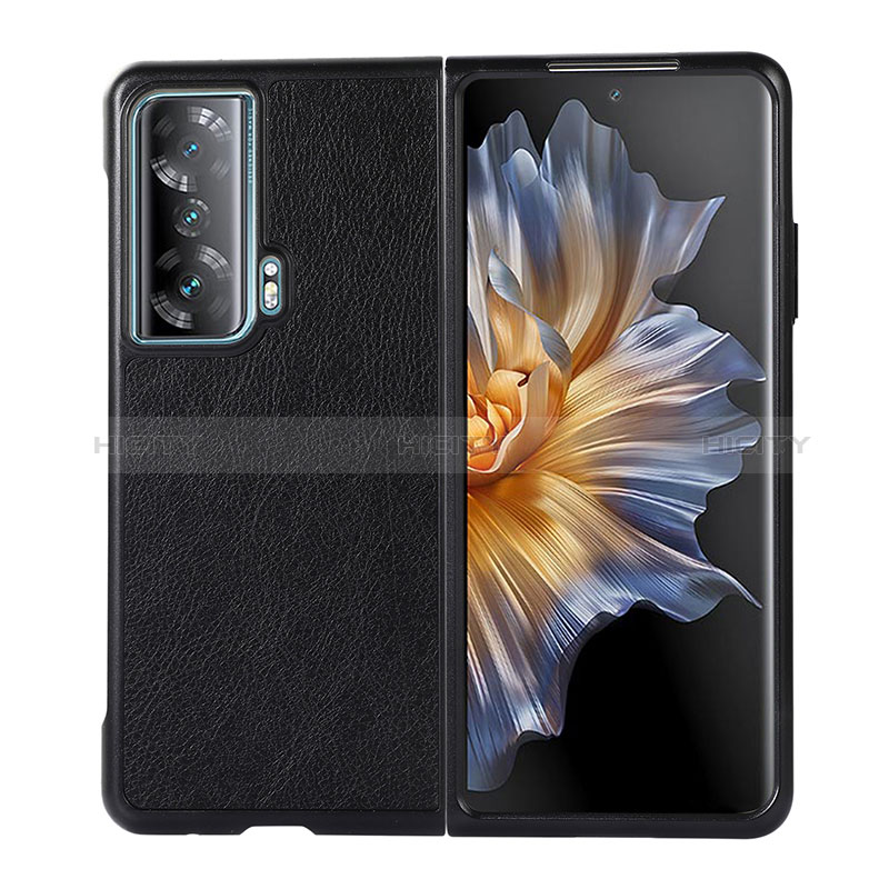 Funda Bumper Lujo Cuero y Plastico Mate Carcasa BH1 para Huawei Honor Magic Vs Ultimate 5G Negro