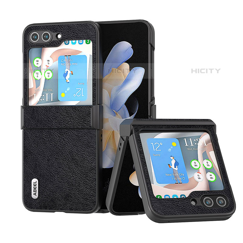 Funda Bumper Lujo Cuero y Plastico Mate Carcasa BH1 para Samsung Galaxy Z Flip5 5G