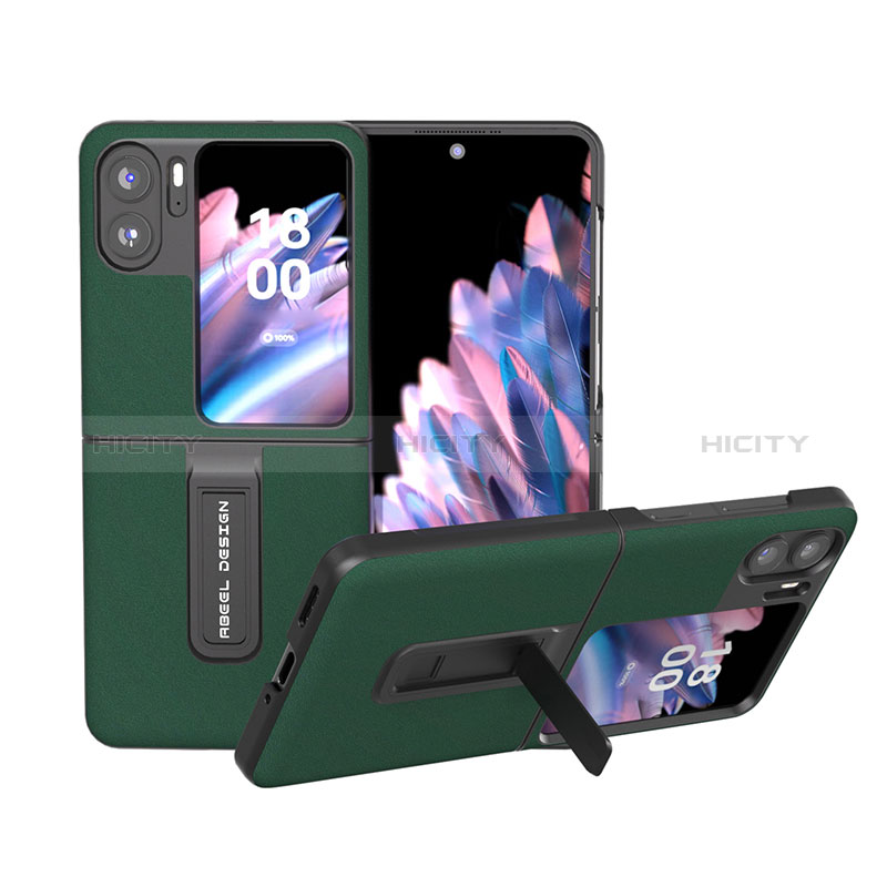 Funda Bumper Lujo Cuero y Plastico Mate Carcasa BH10 para Oppo Find N2 Flip 5G