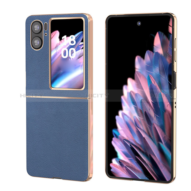 Funda Bumper Lujo Cuero y Plastico Mate Carcasa BH13 para Oppo Find N2 Flip 5G