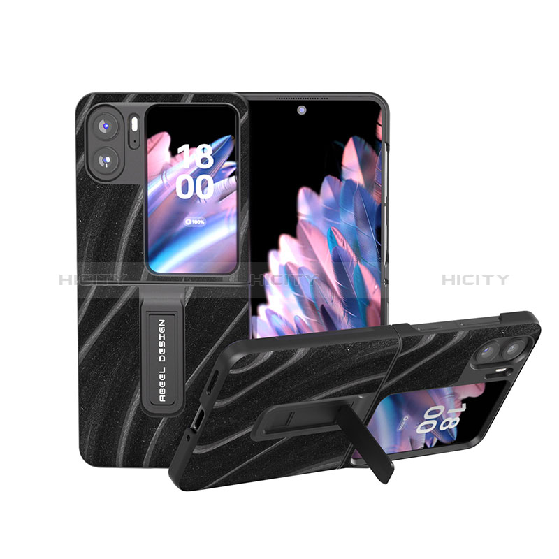 Funda Bumper Lujo Cuero y Plastico Mate Carcasa BH15 para Oppo Find N2 Flip 5G