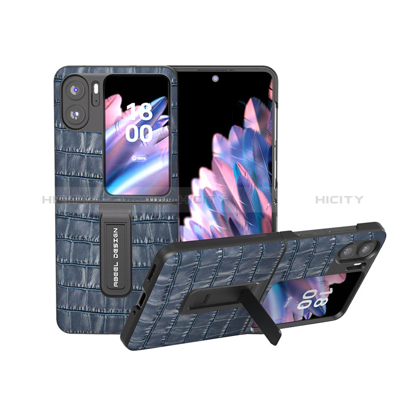 Funda Bumper Lujo Cuero y Plastico Mate Carcasa BH17 para Oppo Find N2 Flip 5G